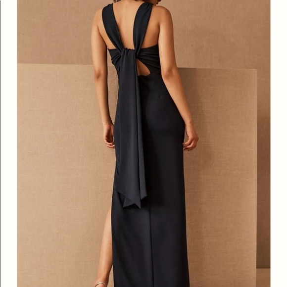 NWT BHLDN London Crepe Tie Back Dress Black Size 8 - Picture 4 of 17